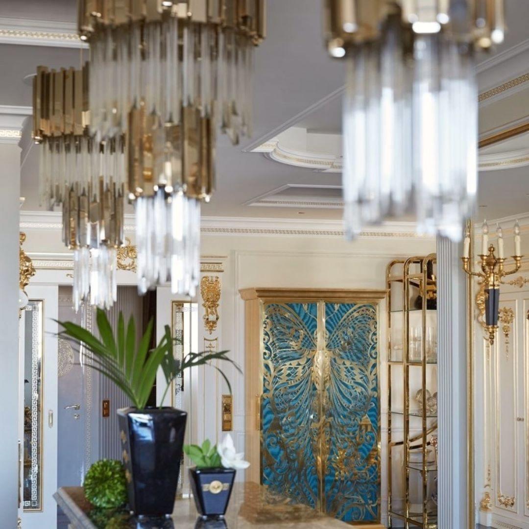 Avenu Chandelier Gold Crystal Golden