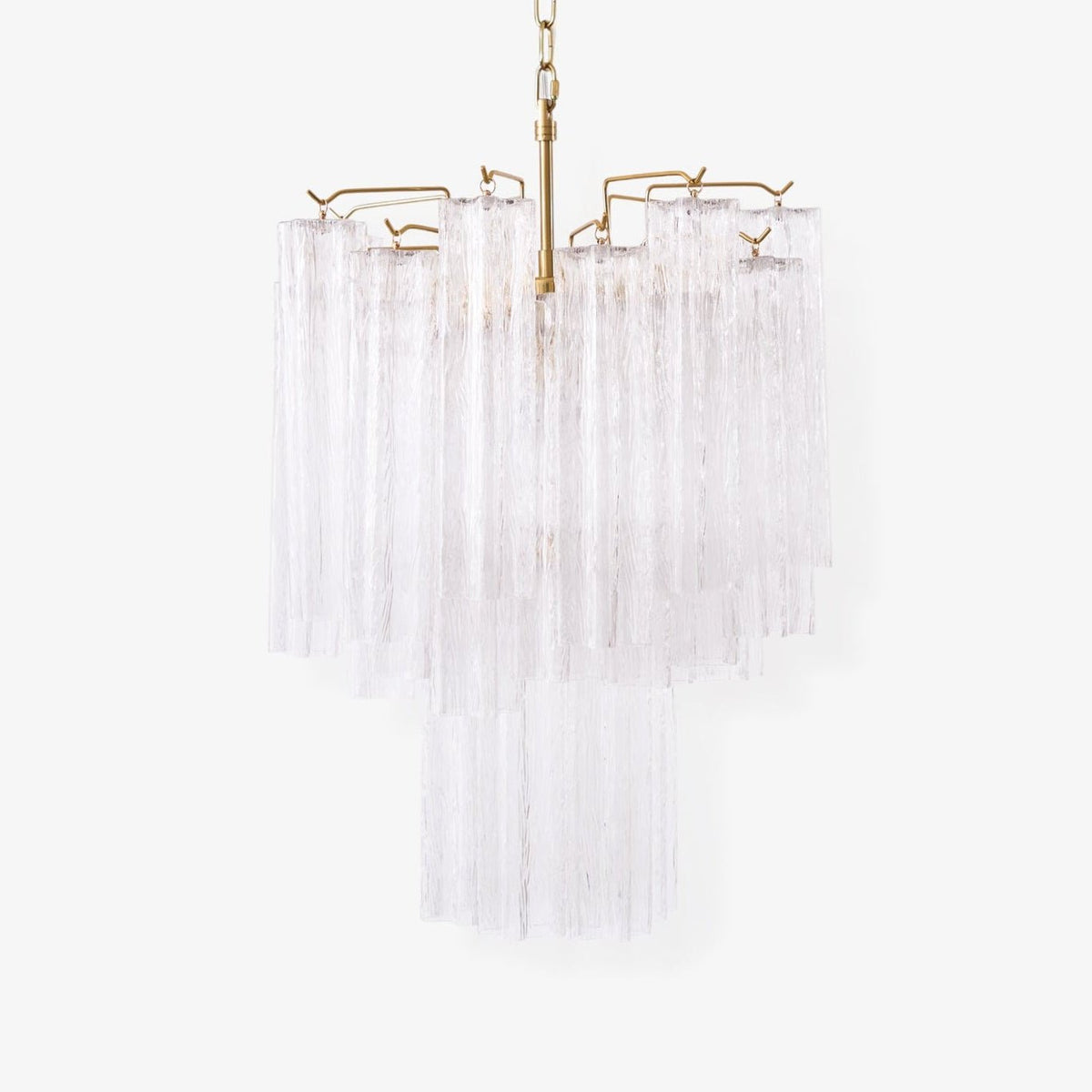 Celorora Chandelier Clear Murano Glass Tube Tiered Modern