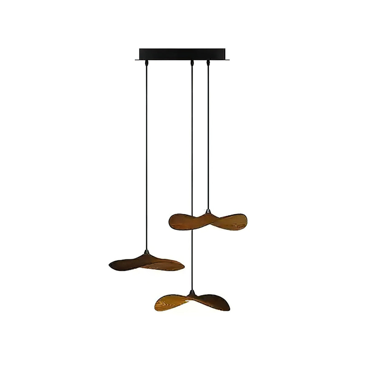 Abbott Modern Minimalist Empty Leaf Wood Chandelier