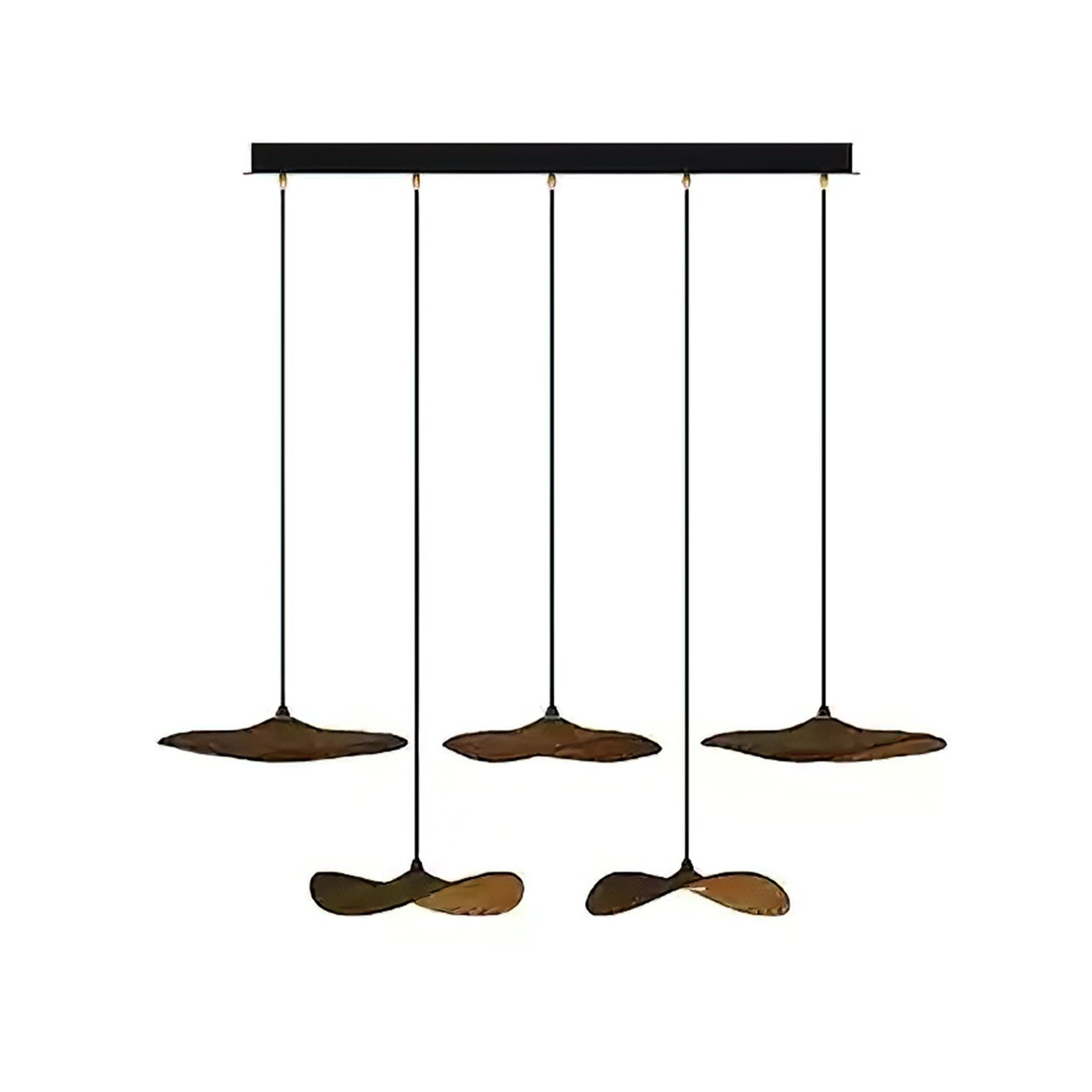 Abbott Modern Minimalist Empty Leaf Wood Chandelier