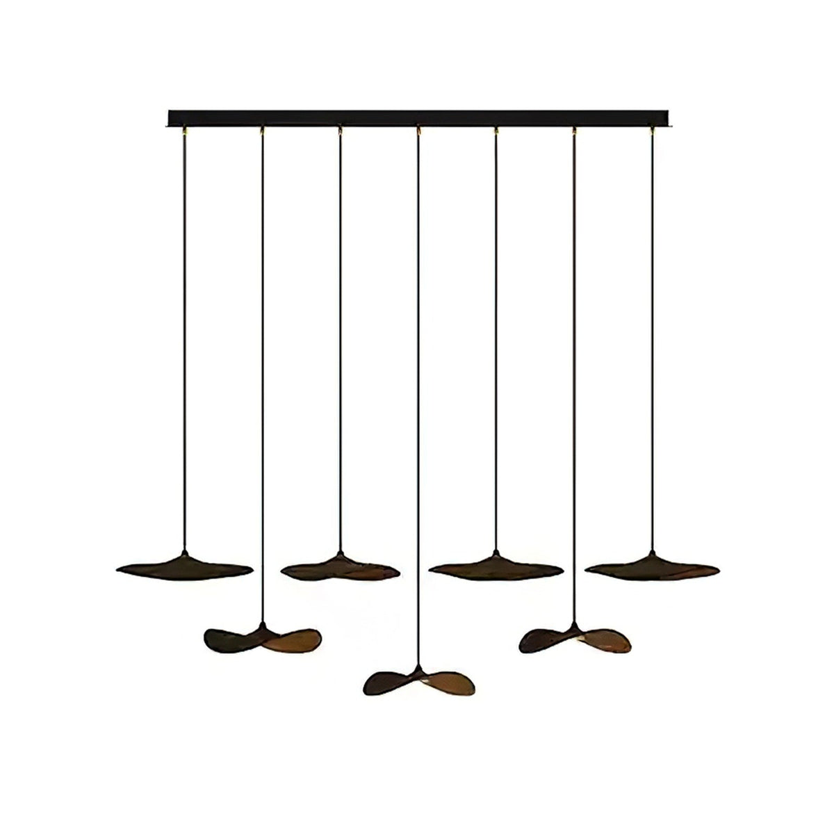 Abbott Modern Minimalist Empty Leaf Wood Chandelier