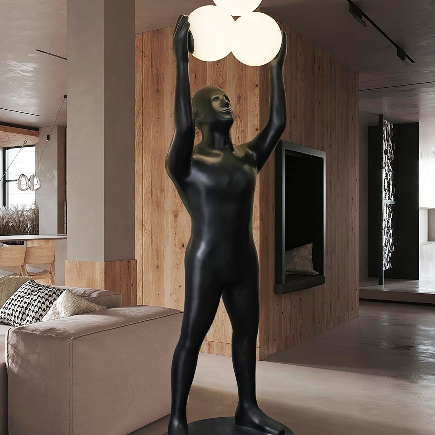 Athranis Uplifted Black Sculptural Floor Lamp