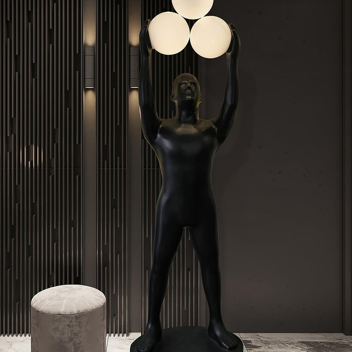 Athranis Uplifted Black Sculptural Floor Lamp