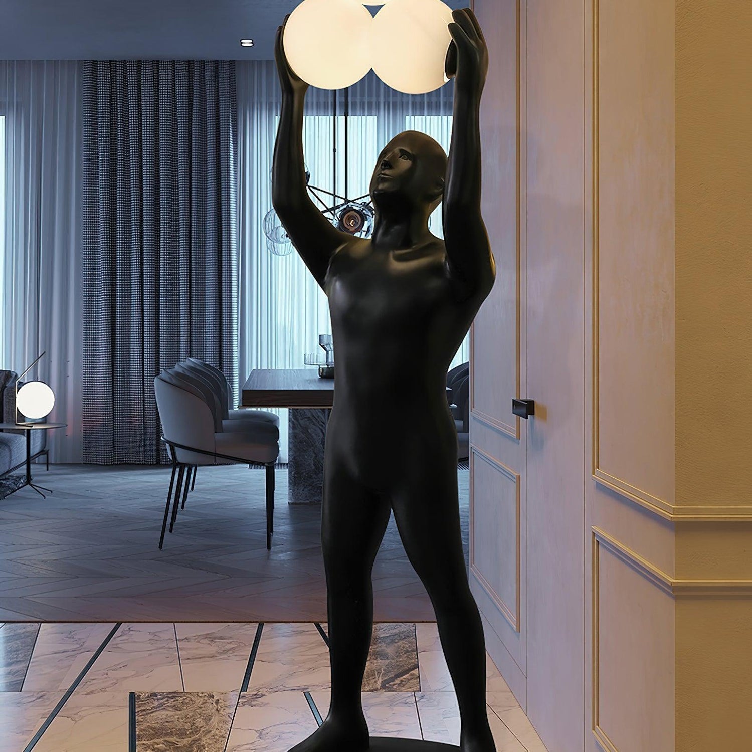 Athranis Uplifted Black Sculptural Floor Lamp