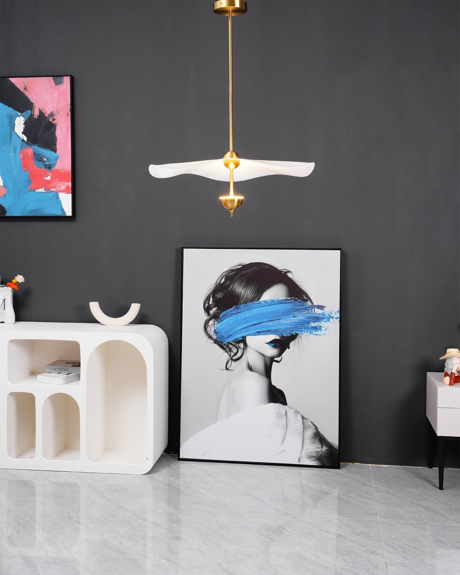 Lustra Pendant Light Double Biscuit for Living Room - Neutral Decor