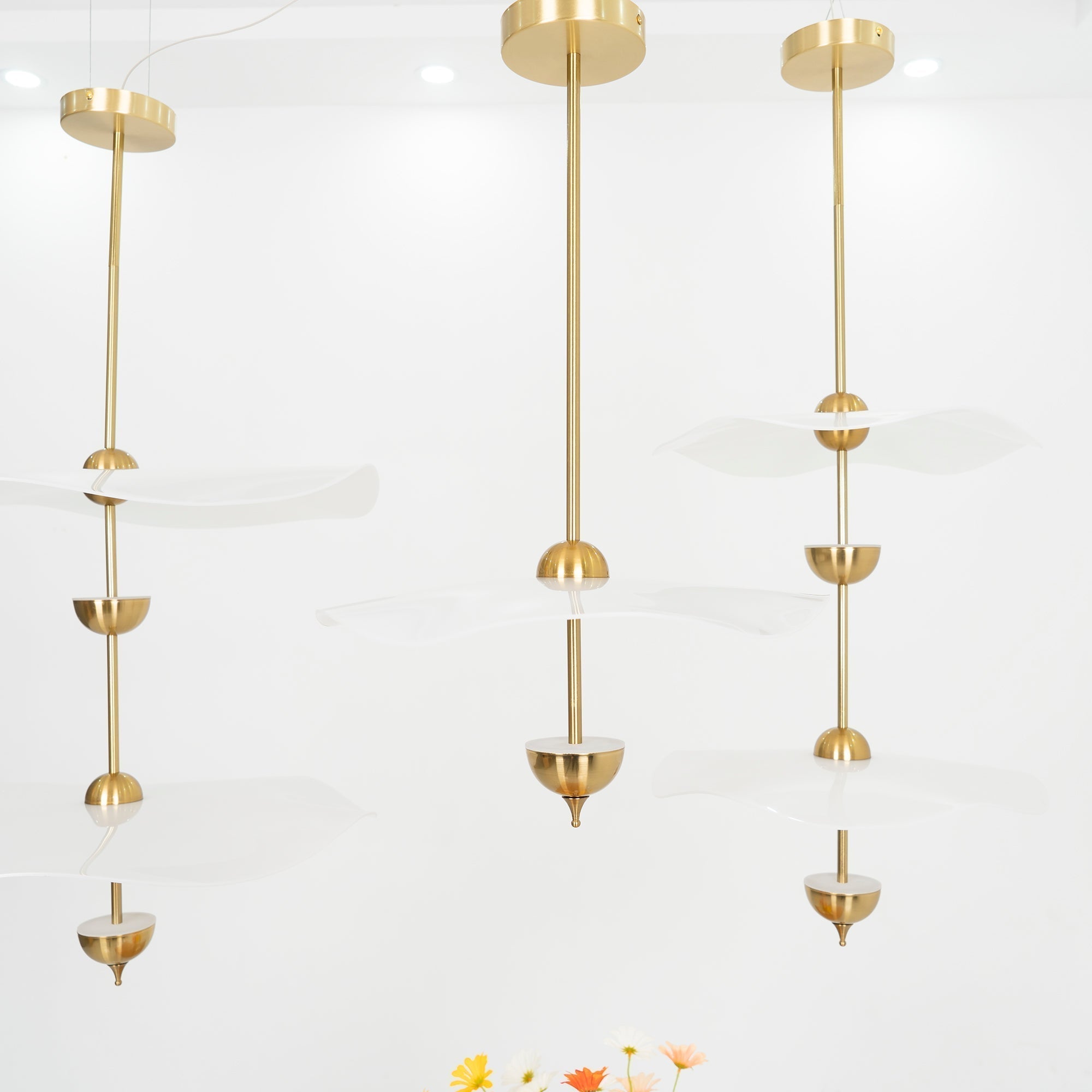 Lustra Pendant Light Double Biscuit for Living Room - Neutral Decor