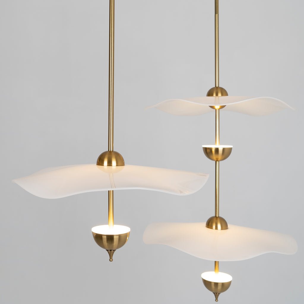 Lustra Pendant Light Double Biscuit for Living Room - Neutral Decor