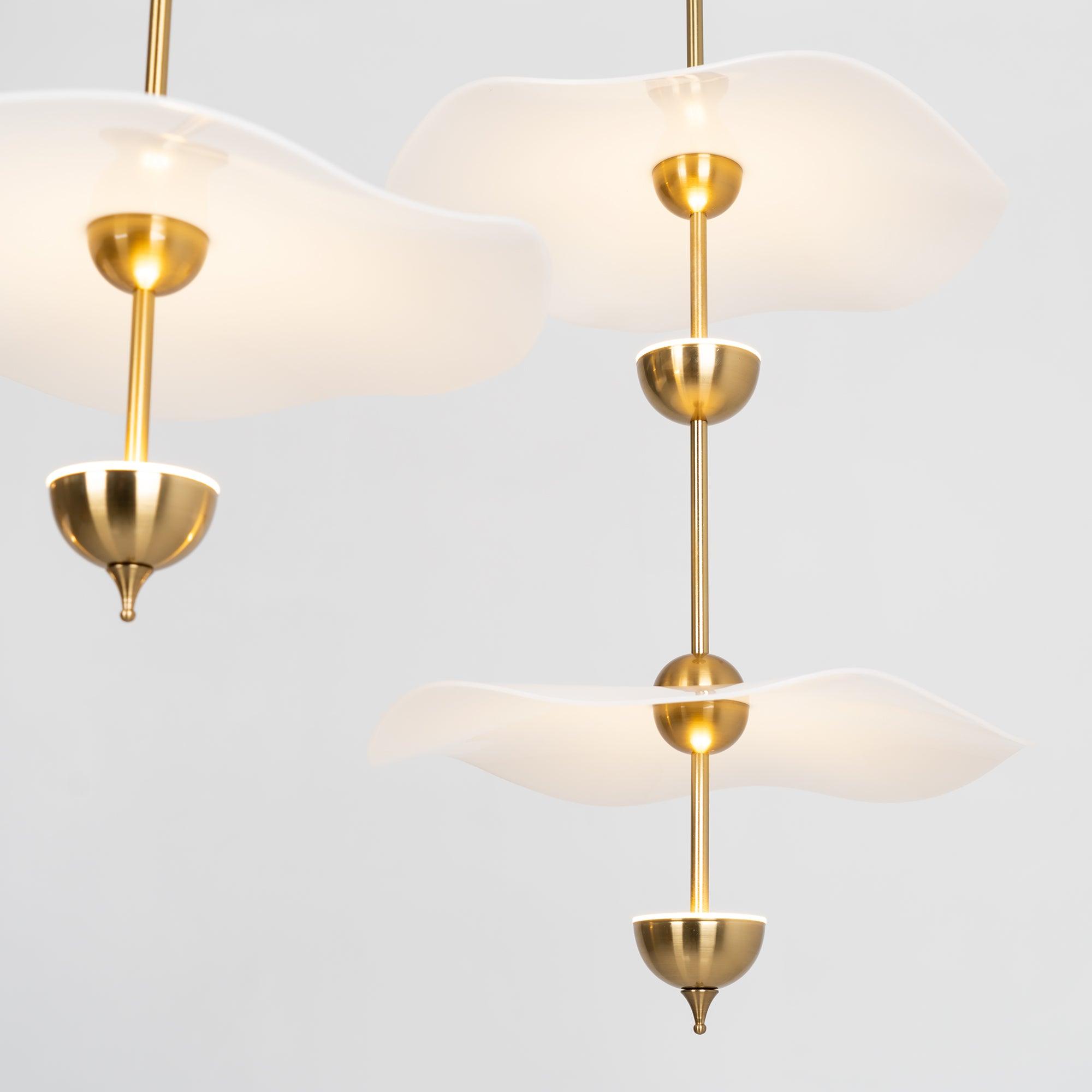 Lustra Pendant Light Double Biscuit for Living Room - Neutral Decor