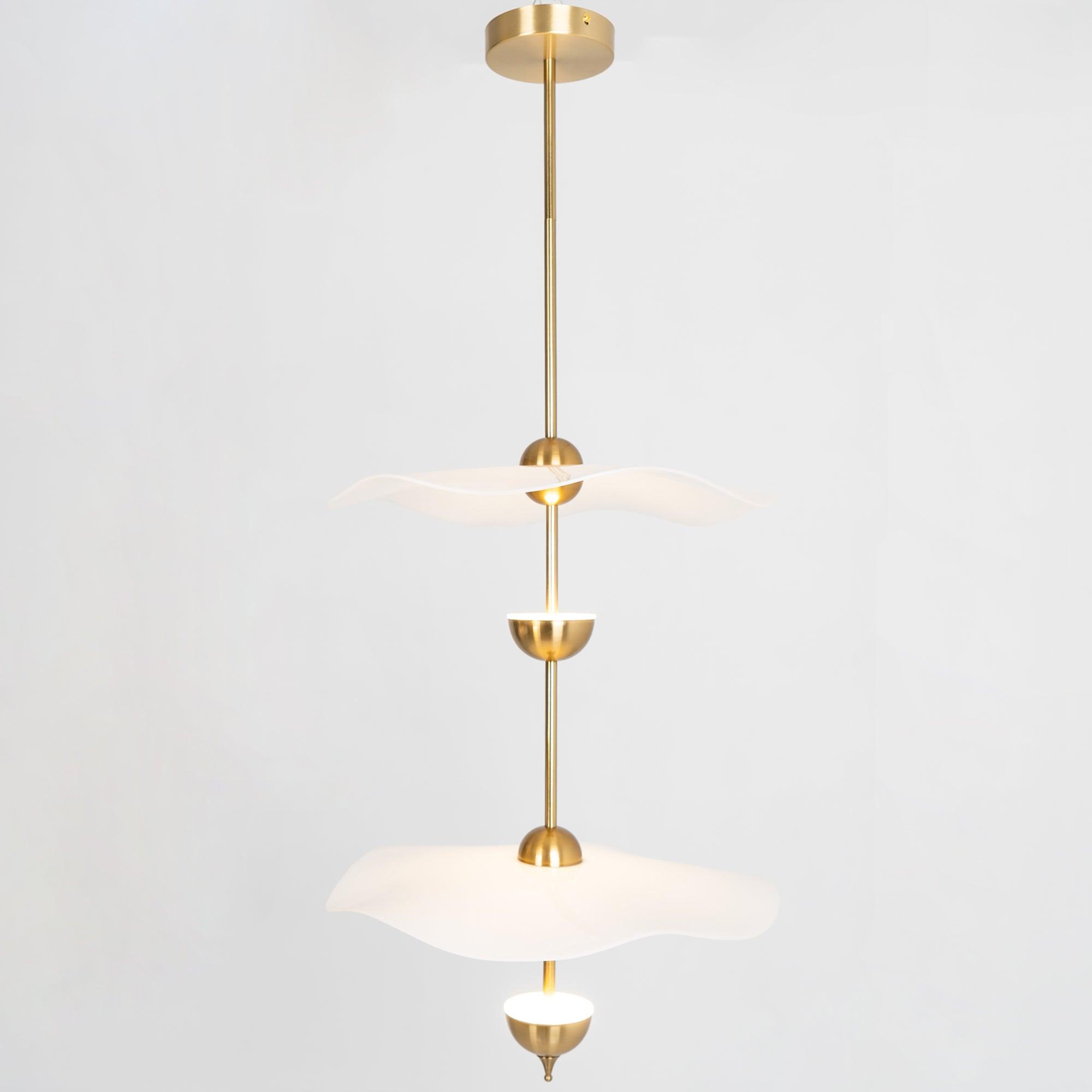 Lustra Pendant Light Double Biscuit for Living Room - Neutral Decor