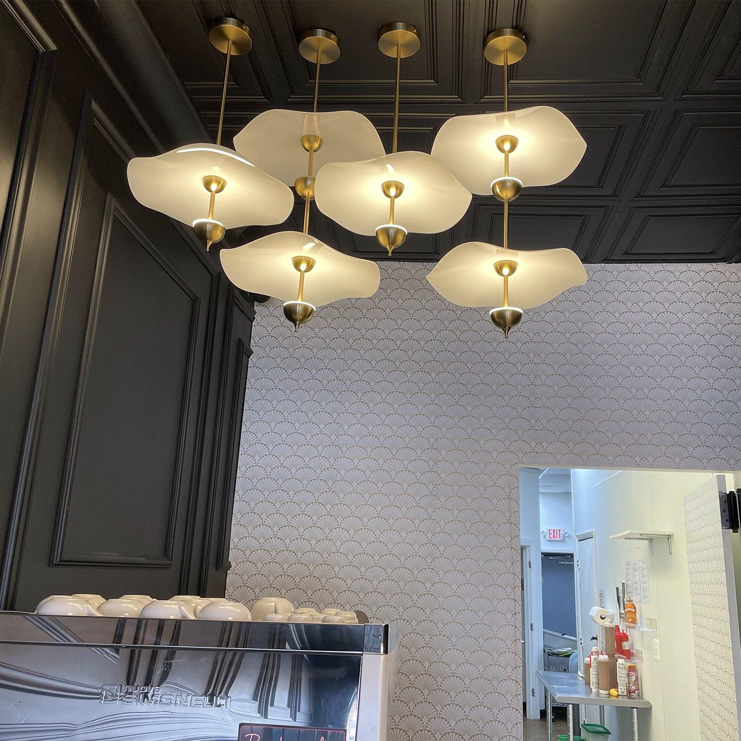 Lustra Pendant Light Double Biscuit for Living Room - Neutral Decor