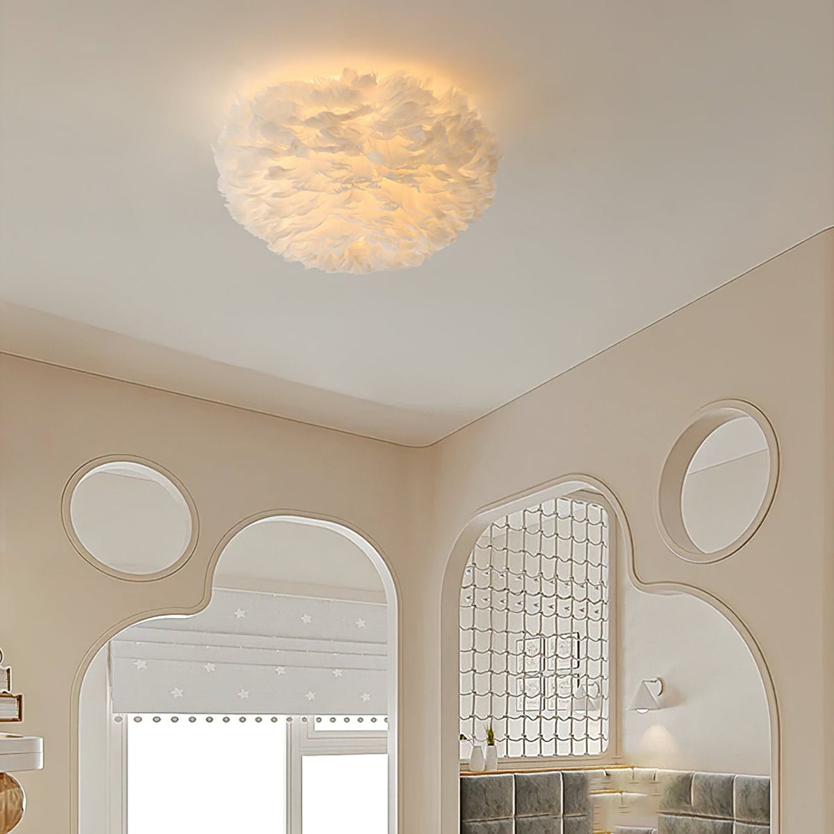 Zalore Premium Nordic Art Feathered Ceiling Lamp