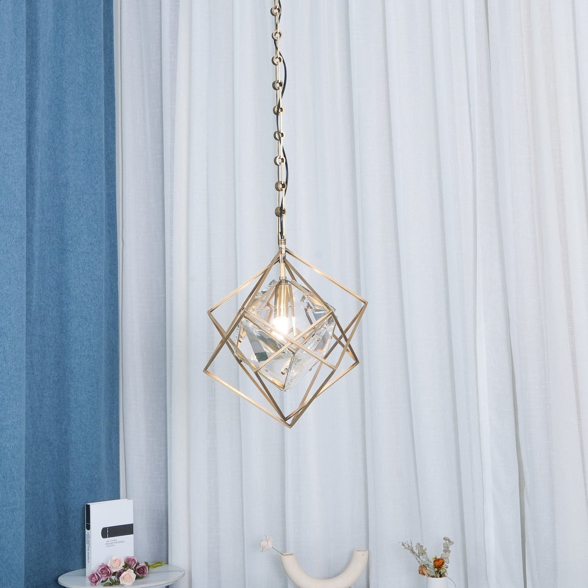 Zovin Brass & Crystal Glam Pendant Light
