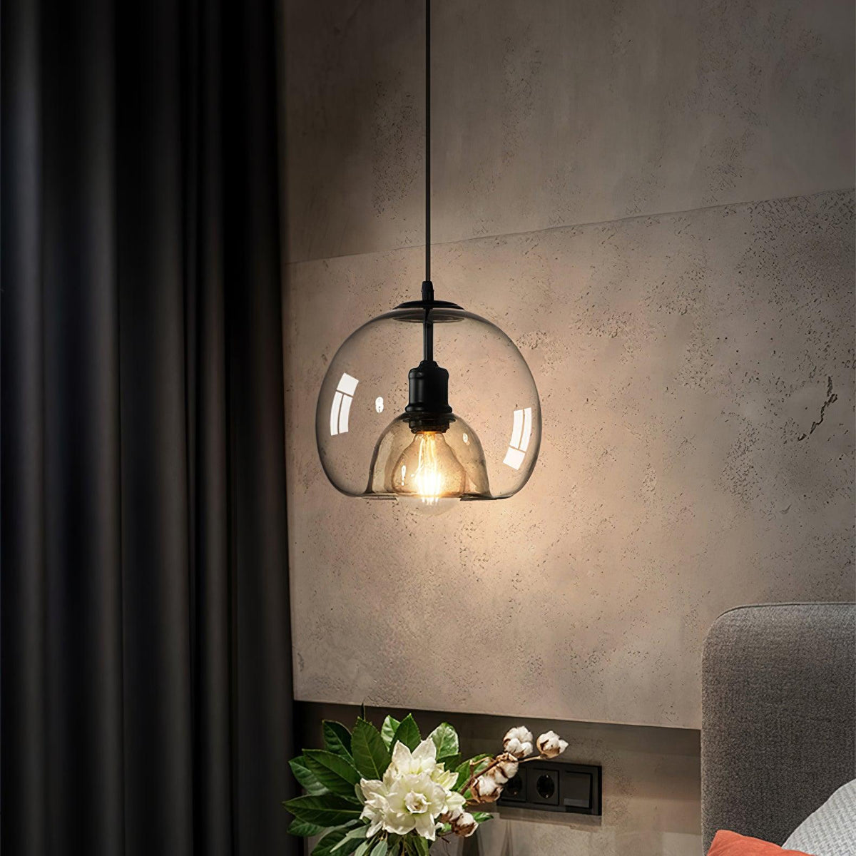 Qev Nordic Art Pearl Glass Pendant Lamp