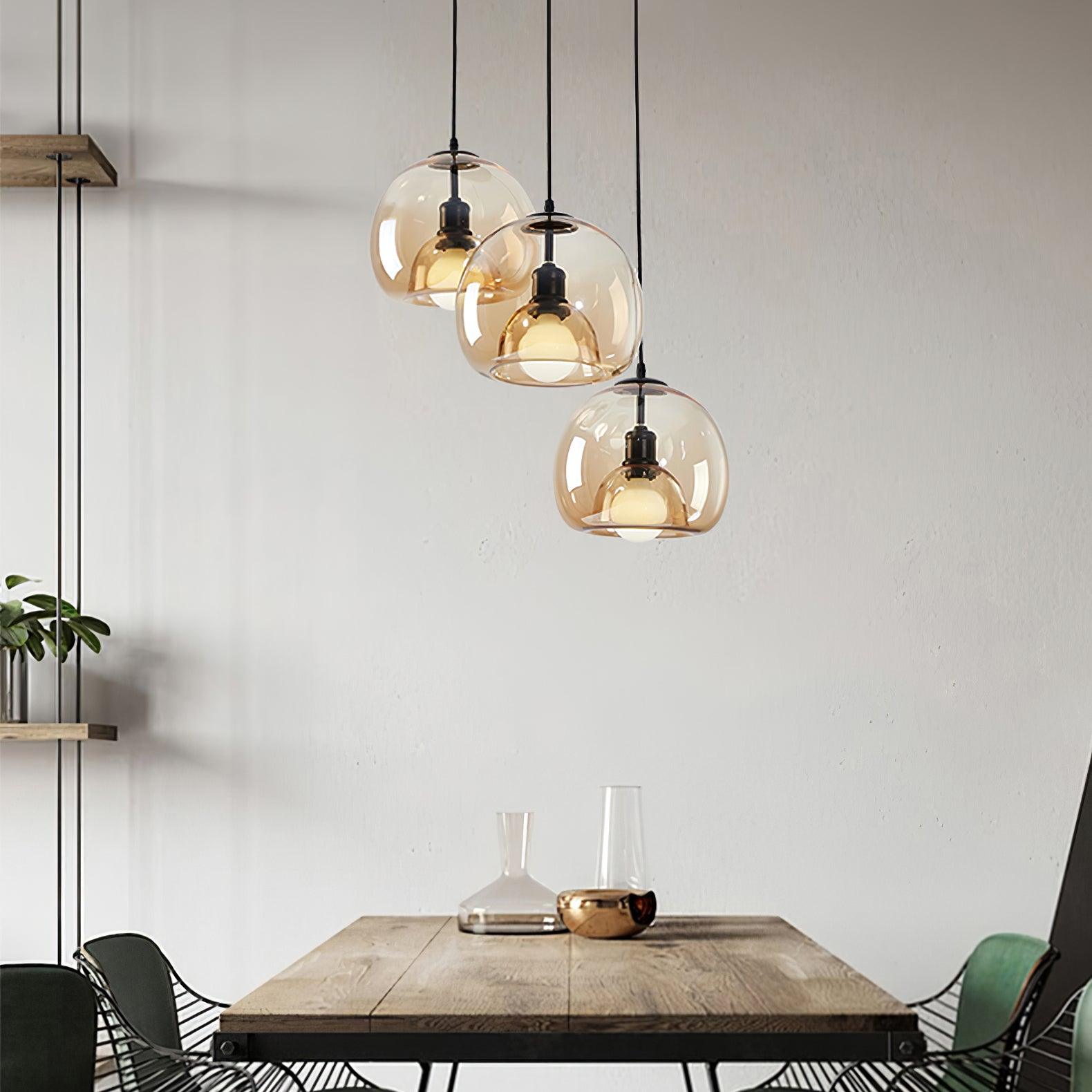 Qev Nordic Art Pearl Glass Pendant Lamp