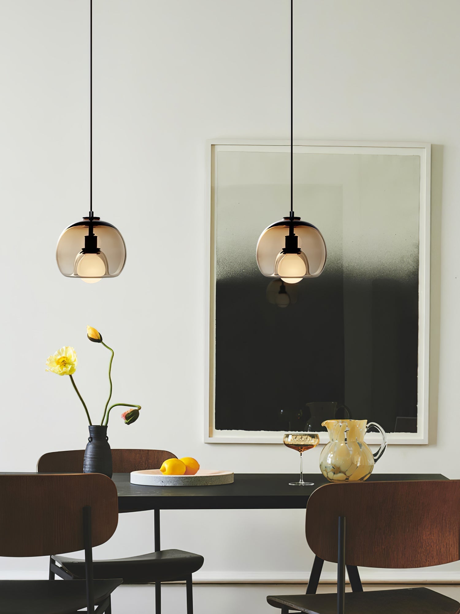 Neritha Glass Contemporary Pendant Light - Neutral Decor