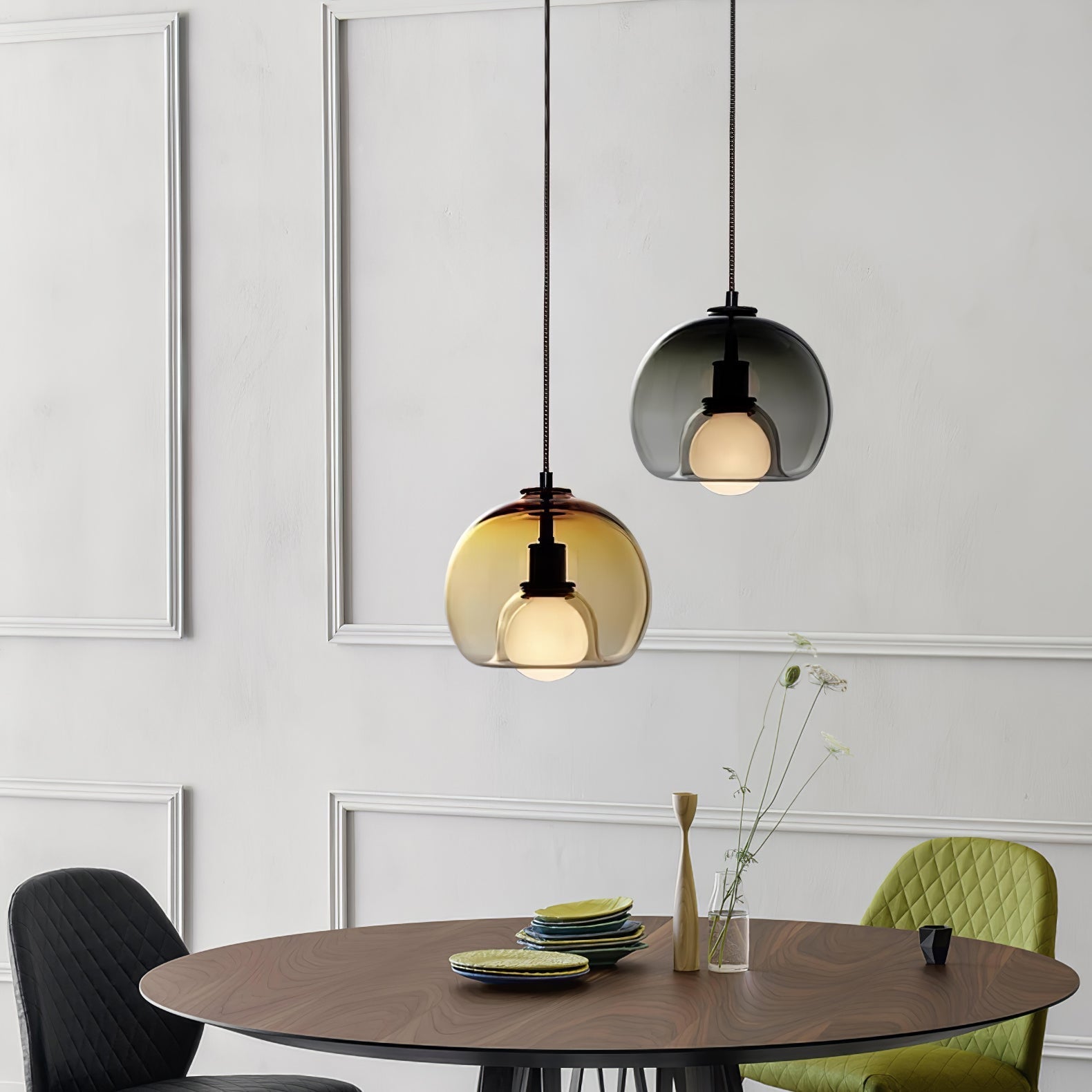 Neritha Glass Contemporary Pendant Light - Neutral Decor
