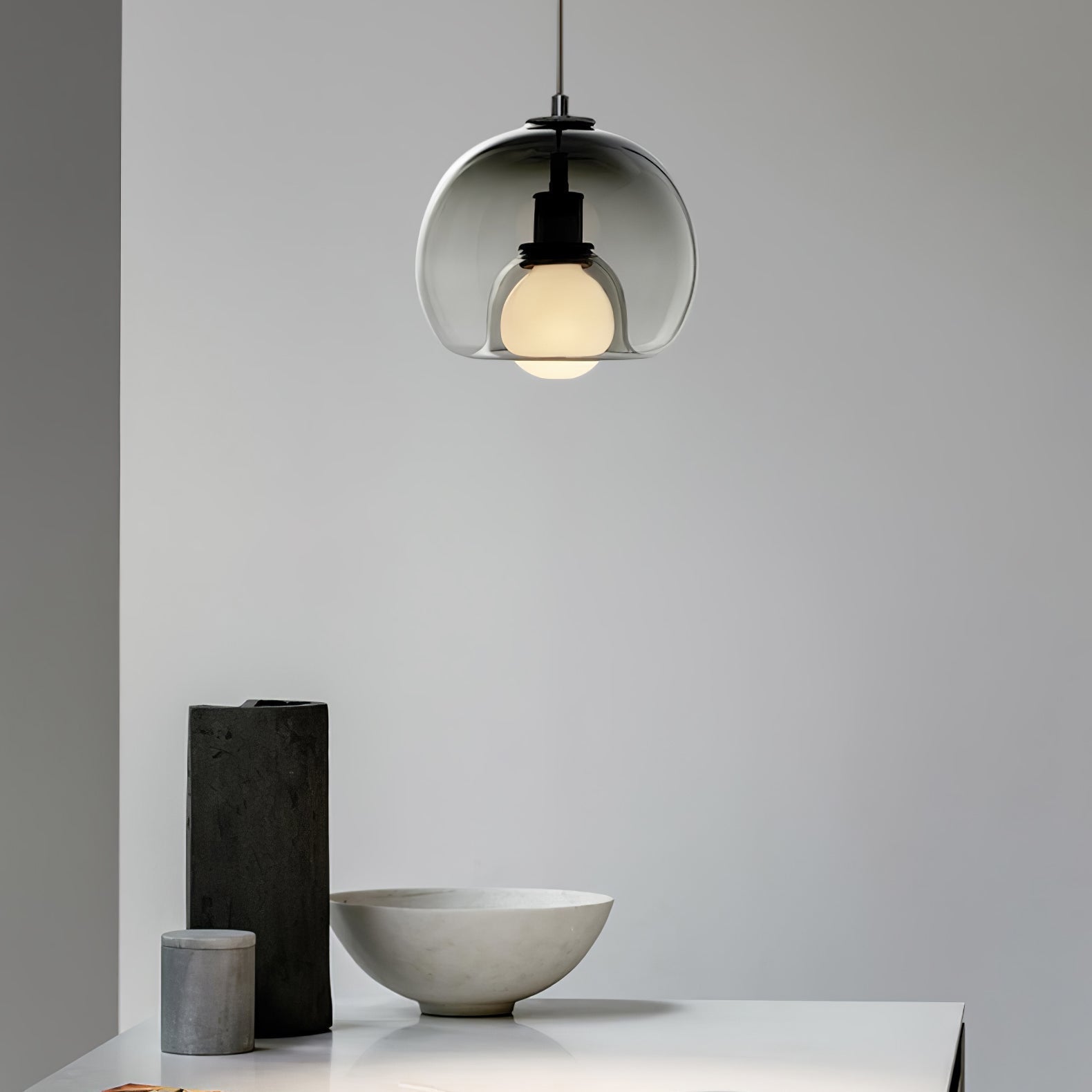 Neritha Glass Contemporary Pendant Light - Neutral Decor