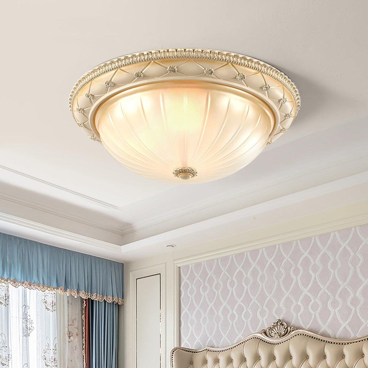 Cerlin Elegance Vintage Resin Glass Flush Ceiling Light