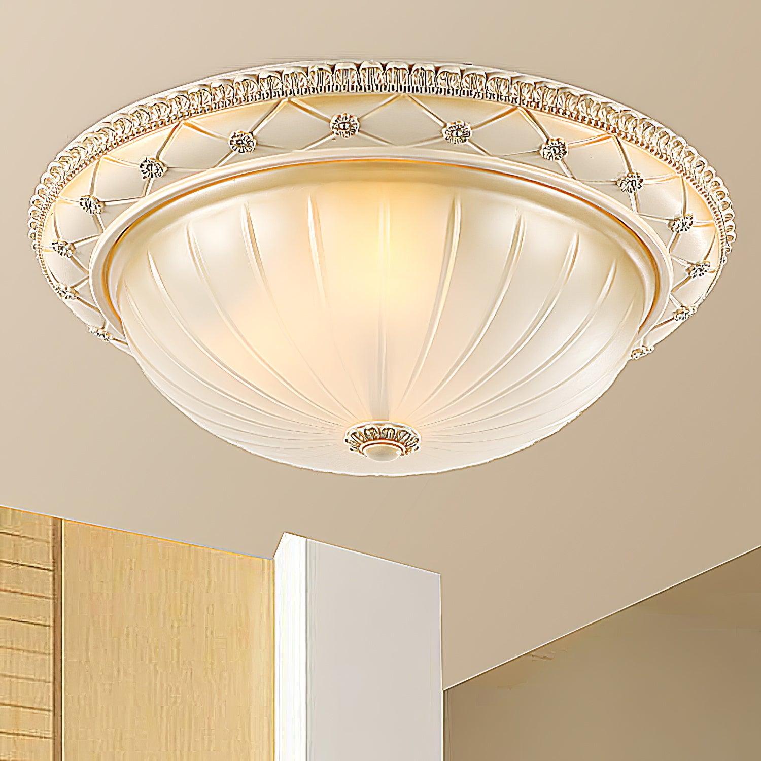 Cerlin Elegance Vintage Resin Glass Flush Ceiling Light