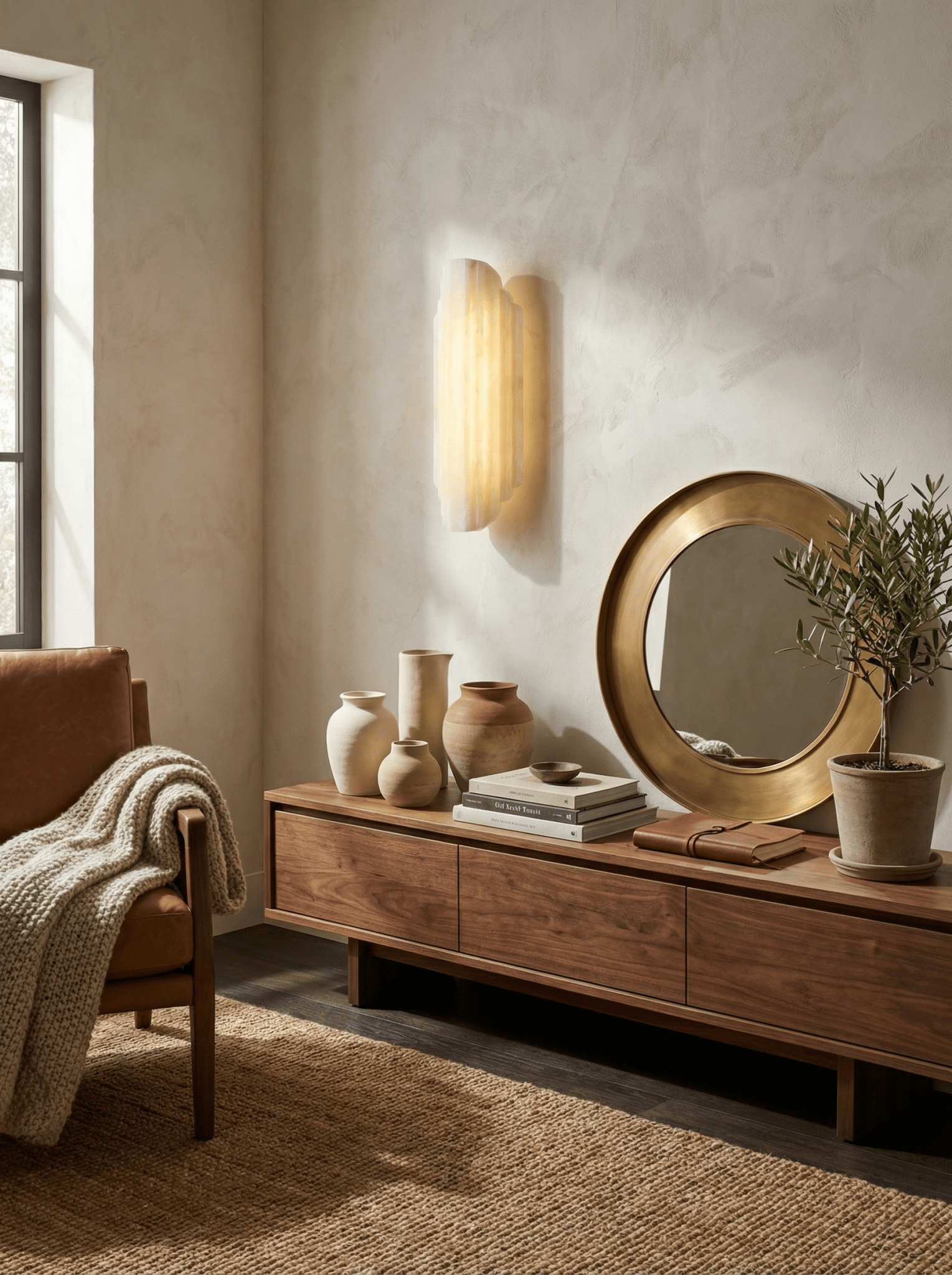 Havencrest Alabaster Indoor Wall Light