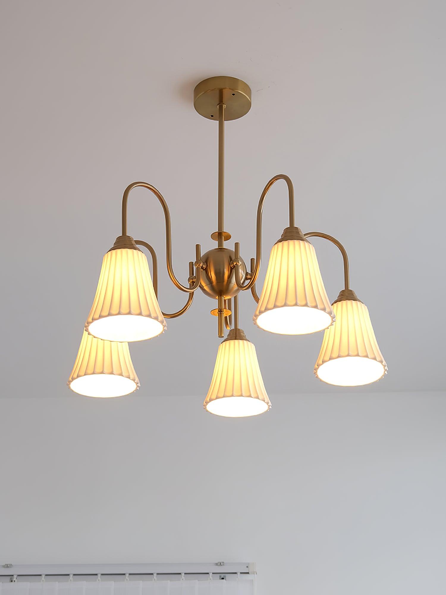 Mireine Chandelier Esther Ceramic Pleated Modern