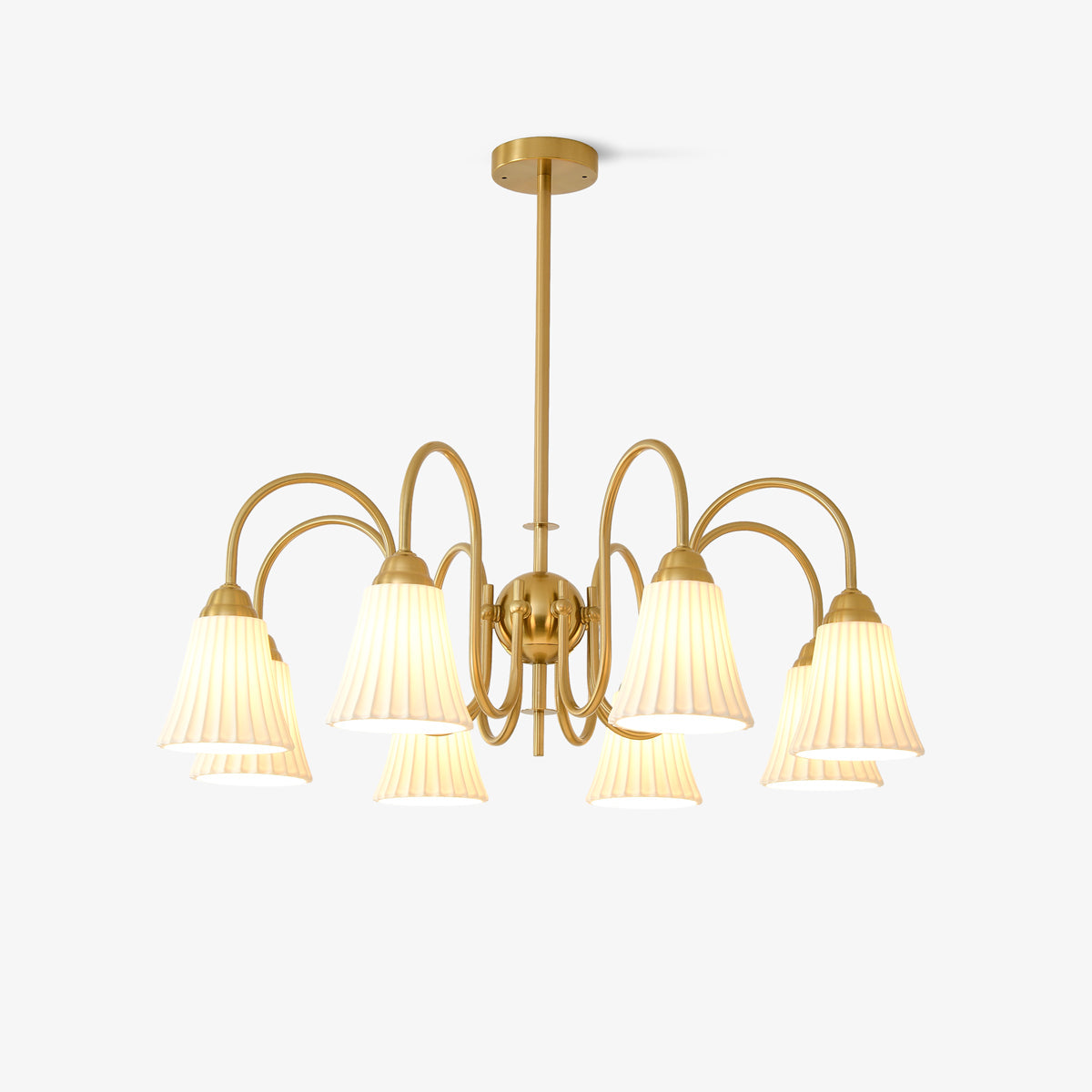 Mireine Chandelier Esther Ceramic Pleated Modern