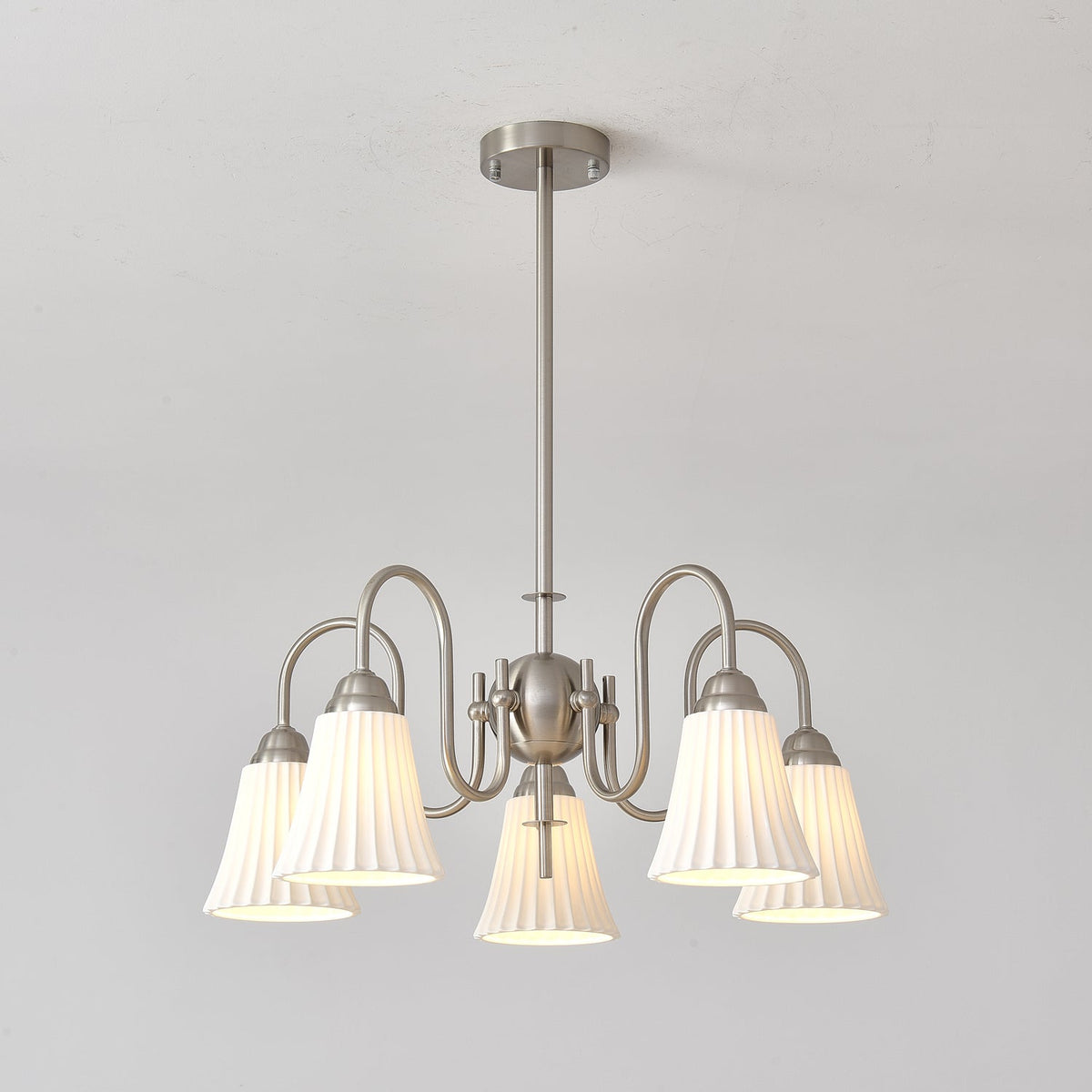 Mireine Chandelier Esther Ceramic Pleated Modern
