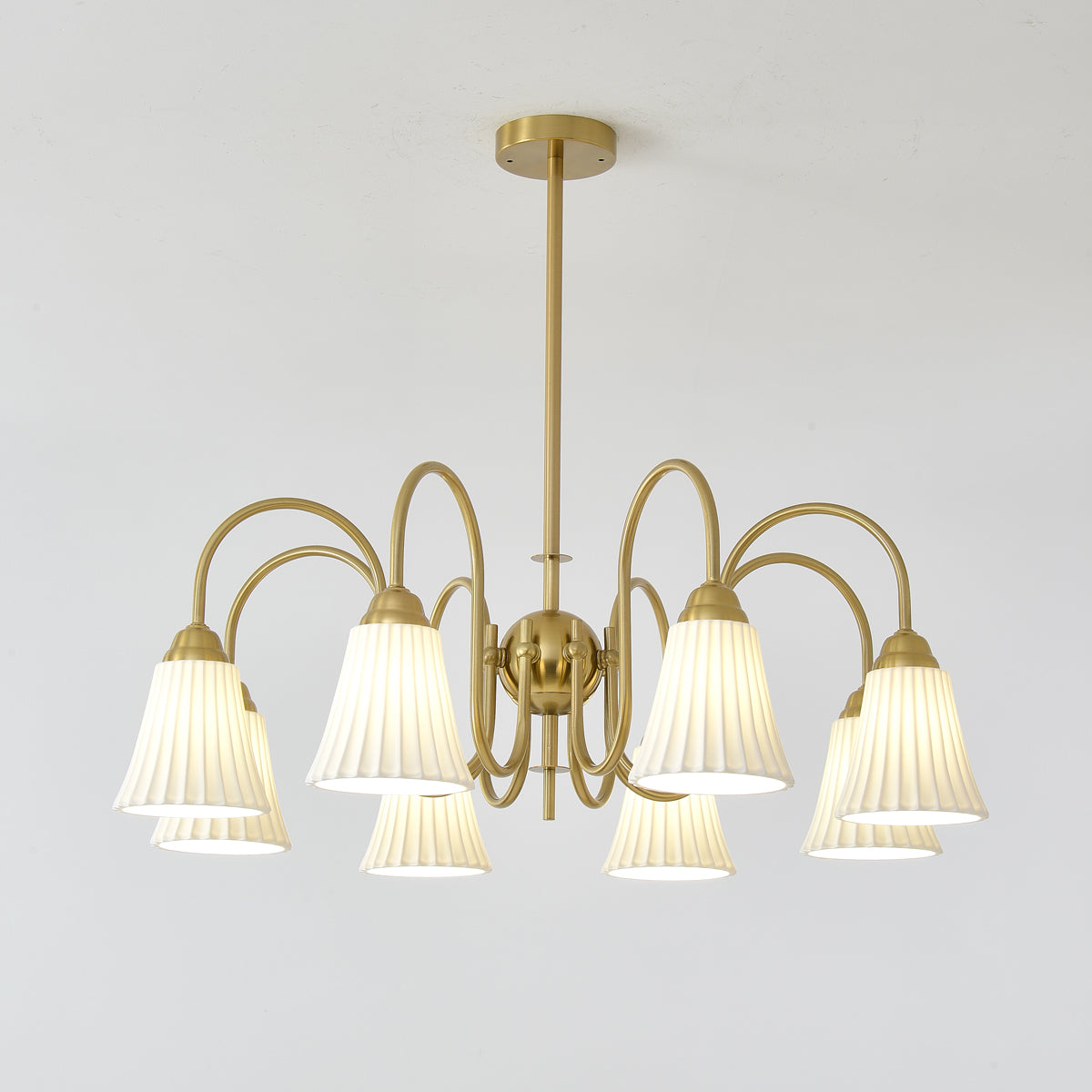 Mireine Chandelier Esther Ceramic Pleated Modern
