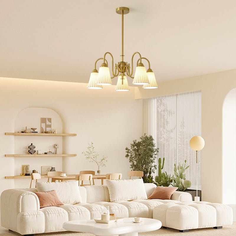 Mireine Chandelier Esther Ceramic Pleated Modern
