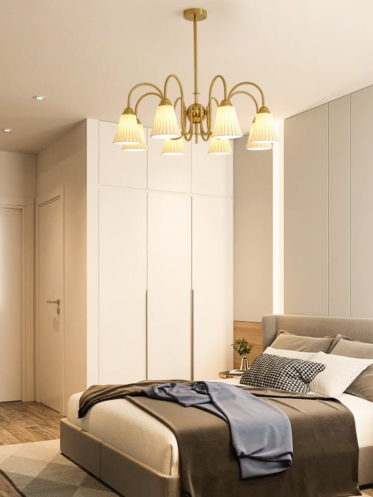 Mireine Chandelier Esther Ceramic Pleated Modern
