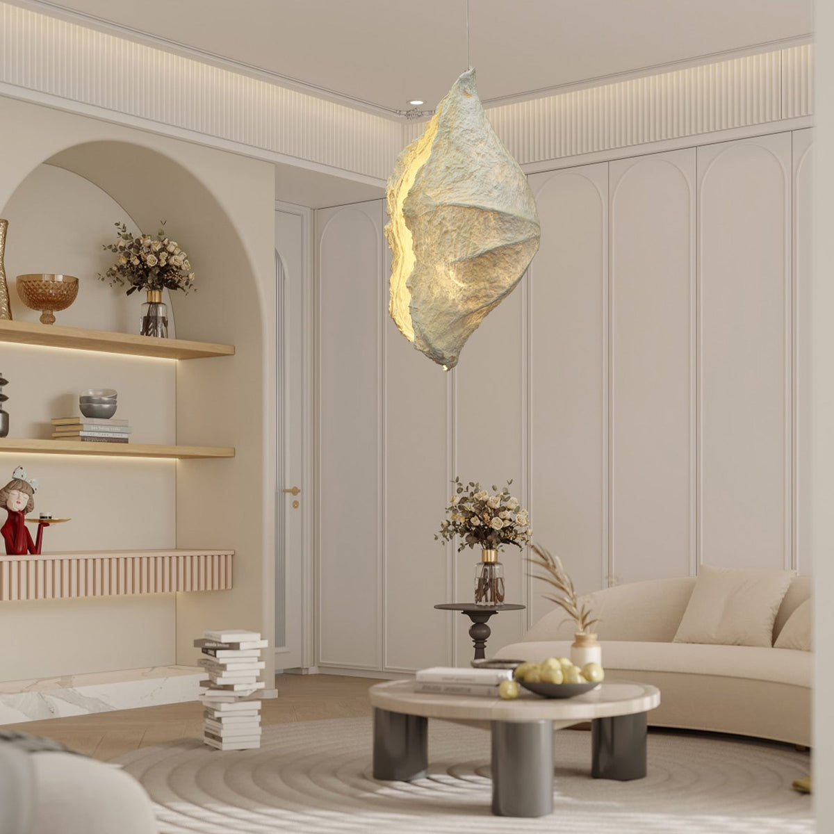 Altalis Artisanal Paper Pulp Pendant Light