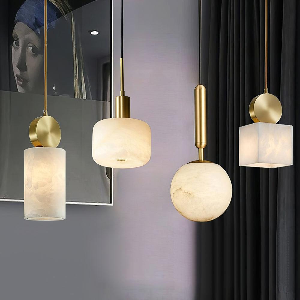 Nore Cylinder Alabaster Pendant Light