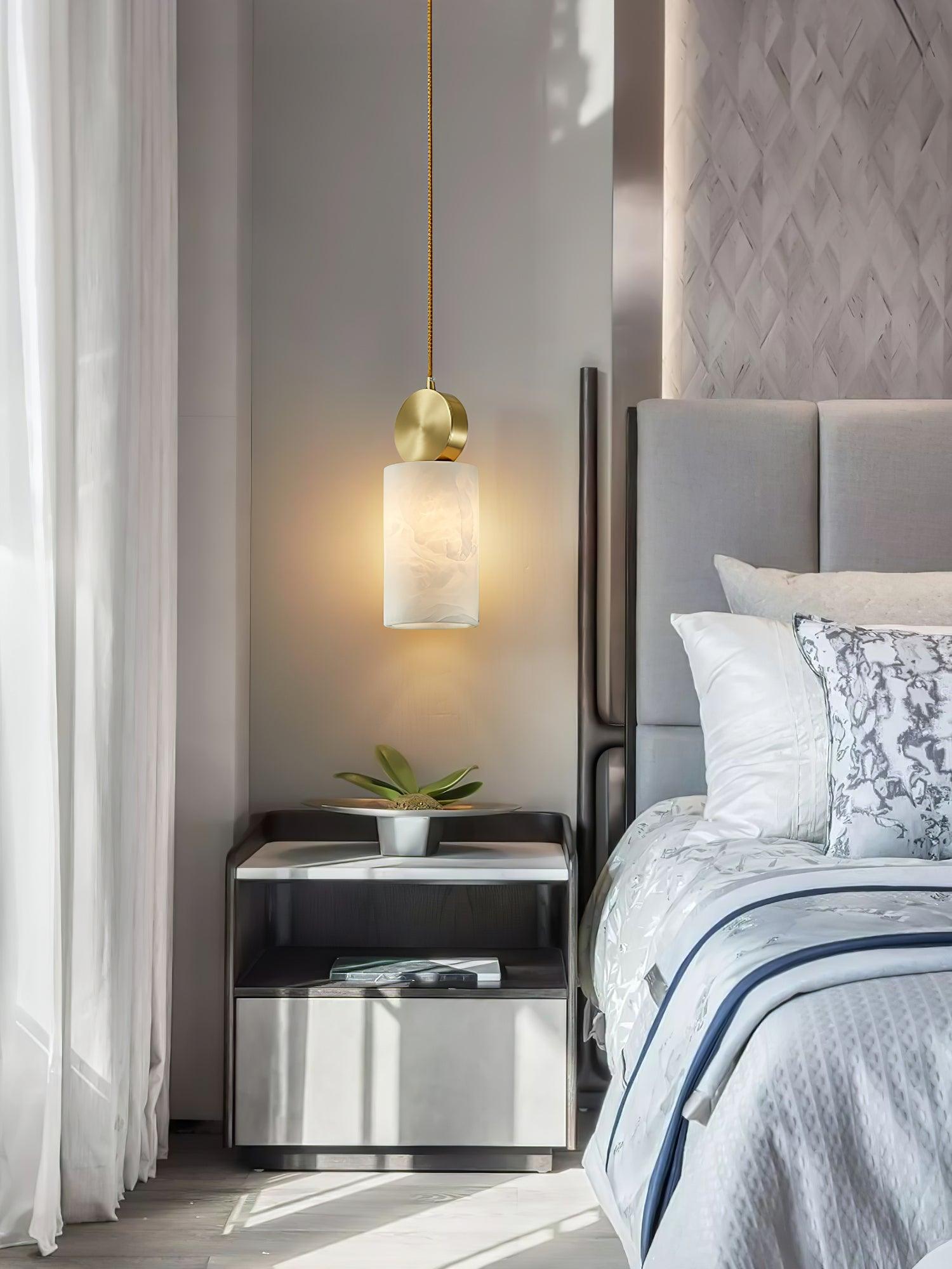 Nore Cylinder Alabaster Pendant Light