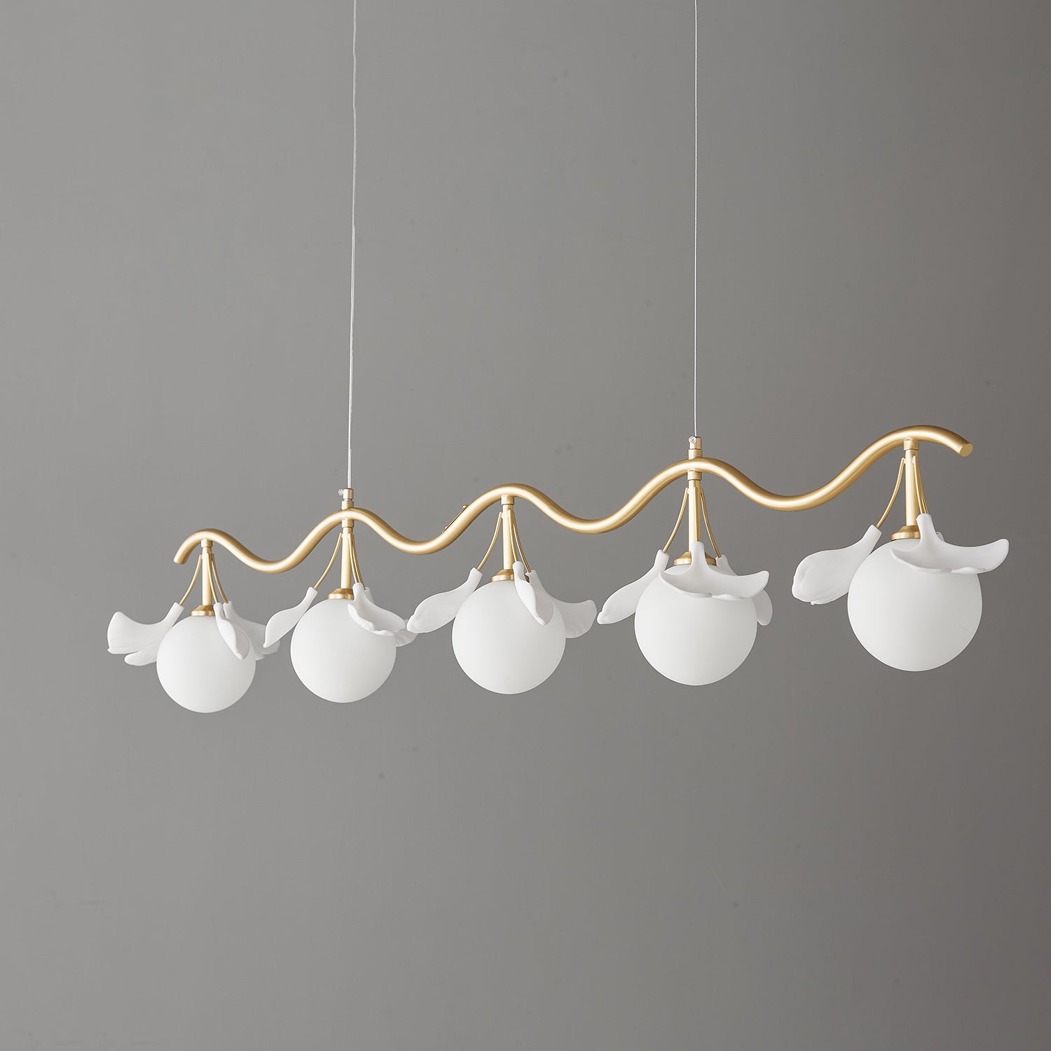 Hunell Floral Brass Chandelier