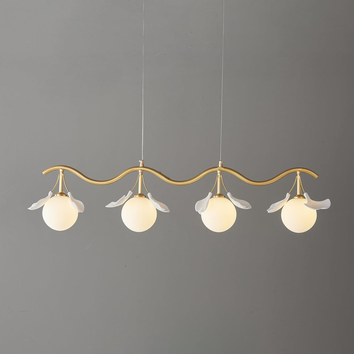 Hunell Floral Brass Chandelier
