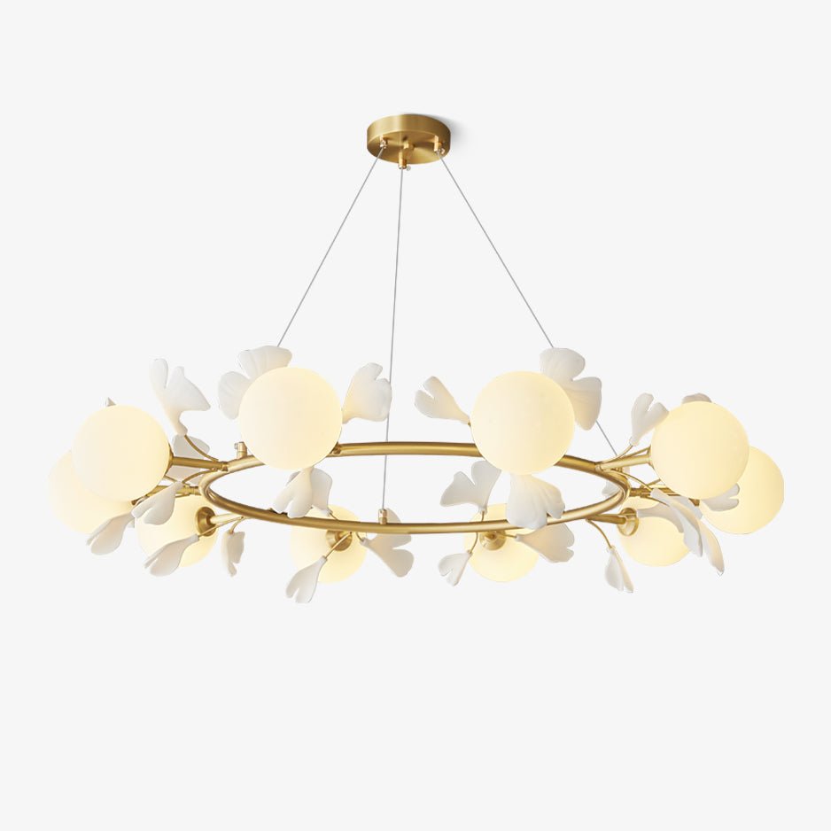 Hunell Floral Brass Chandelier