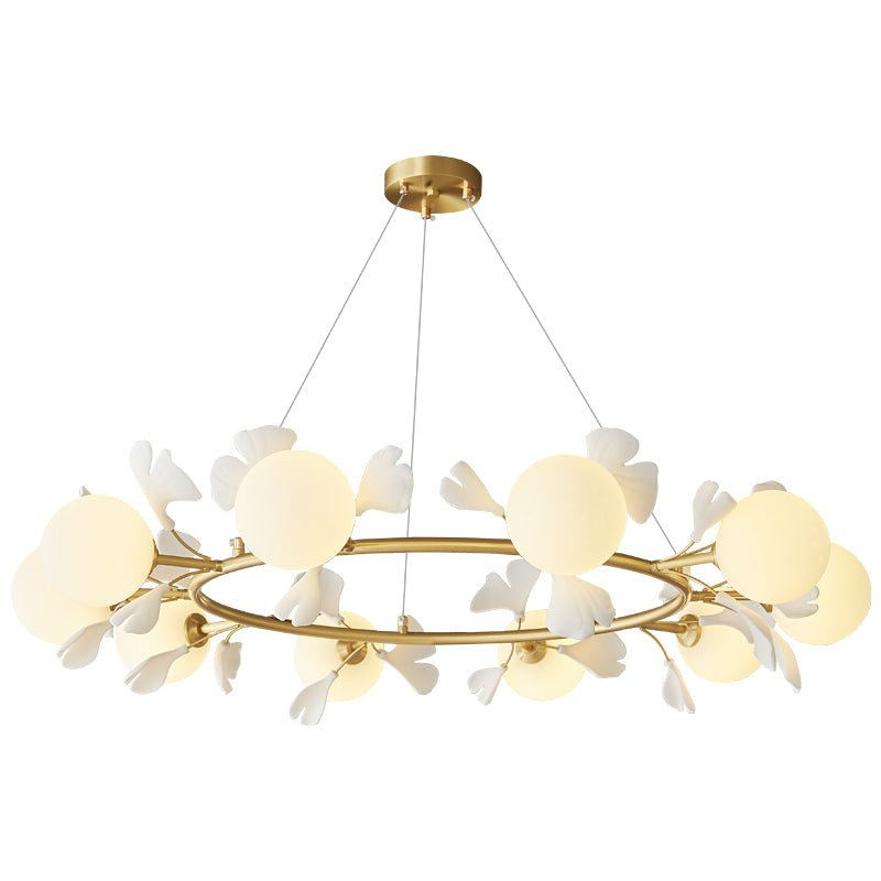 Hunell Floral Brass Chandelier