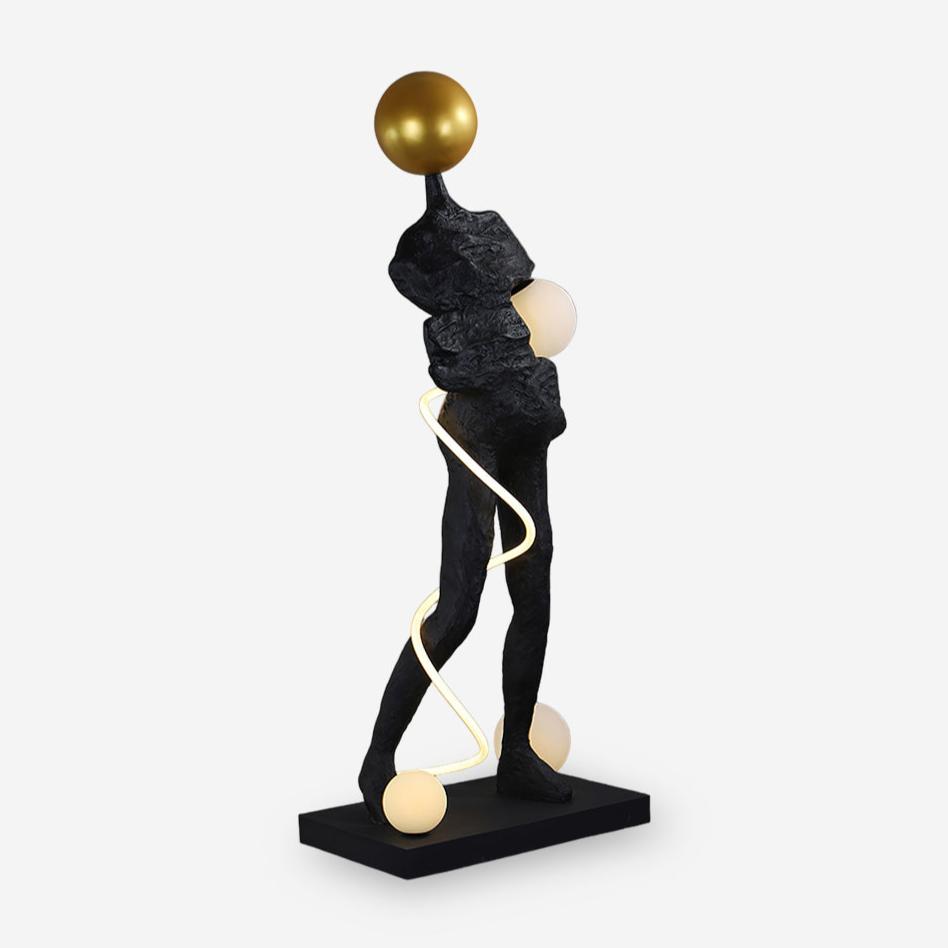 Nycaran Sculptural Black Floor Lamp