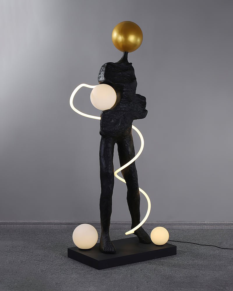Nycaran Sculptural Black Floor Lamp
