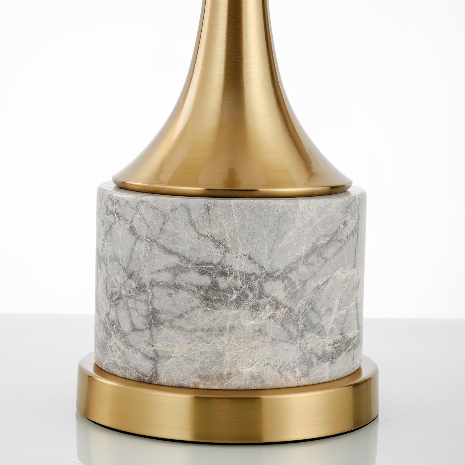 Zinara Marble Fabric Table Lamp - Neutral Decor