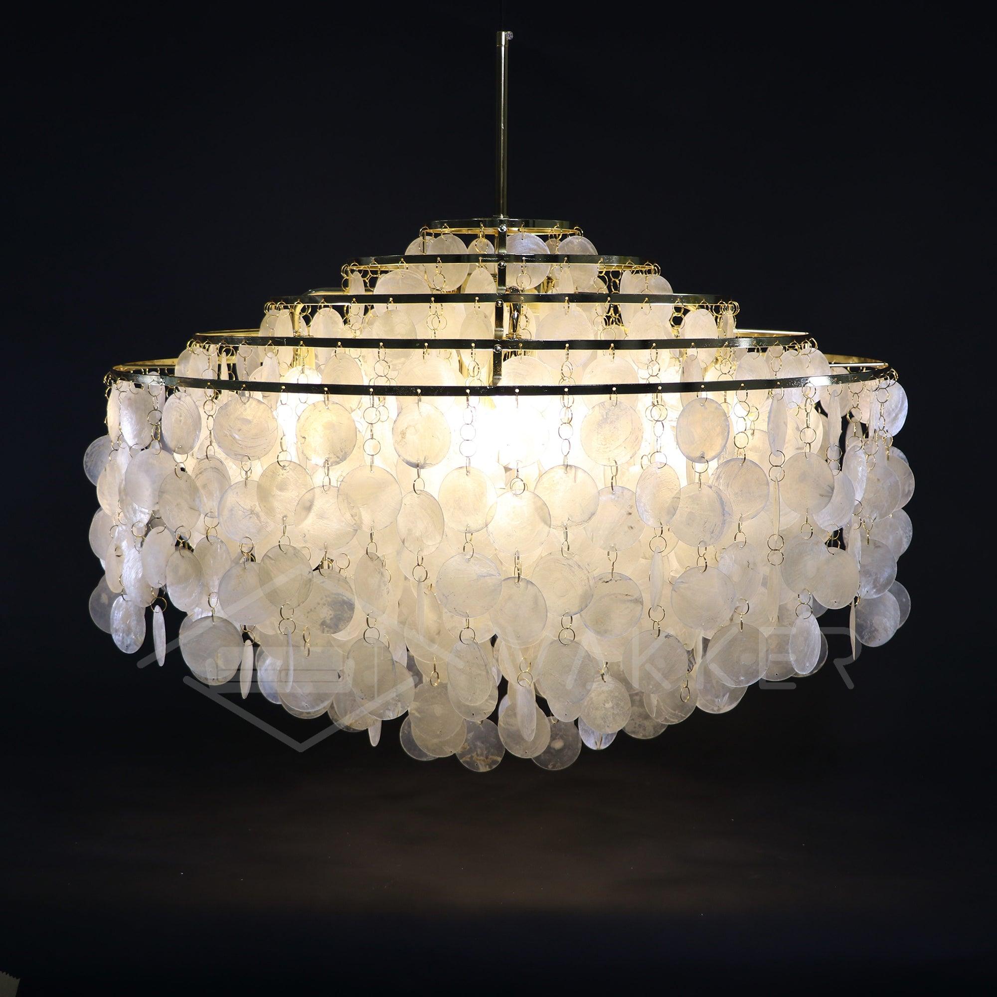 Rivena Pendant Lamp Round Shell Ring