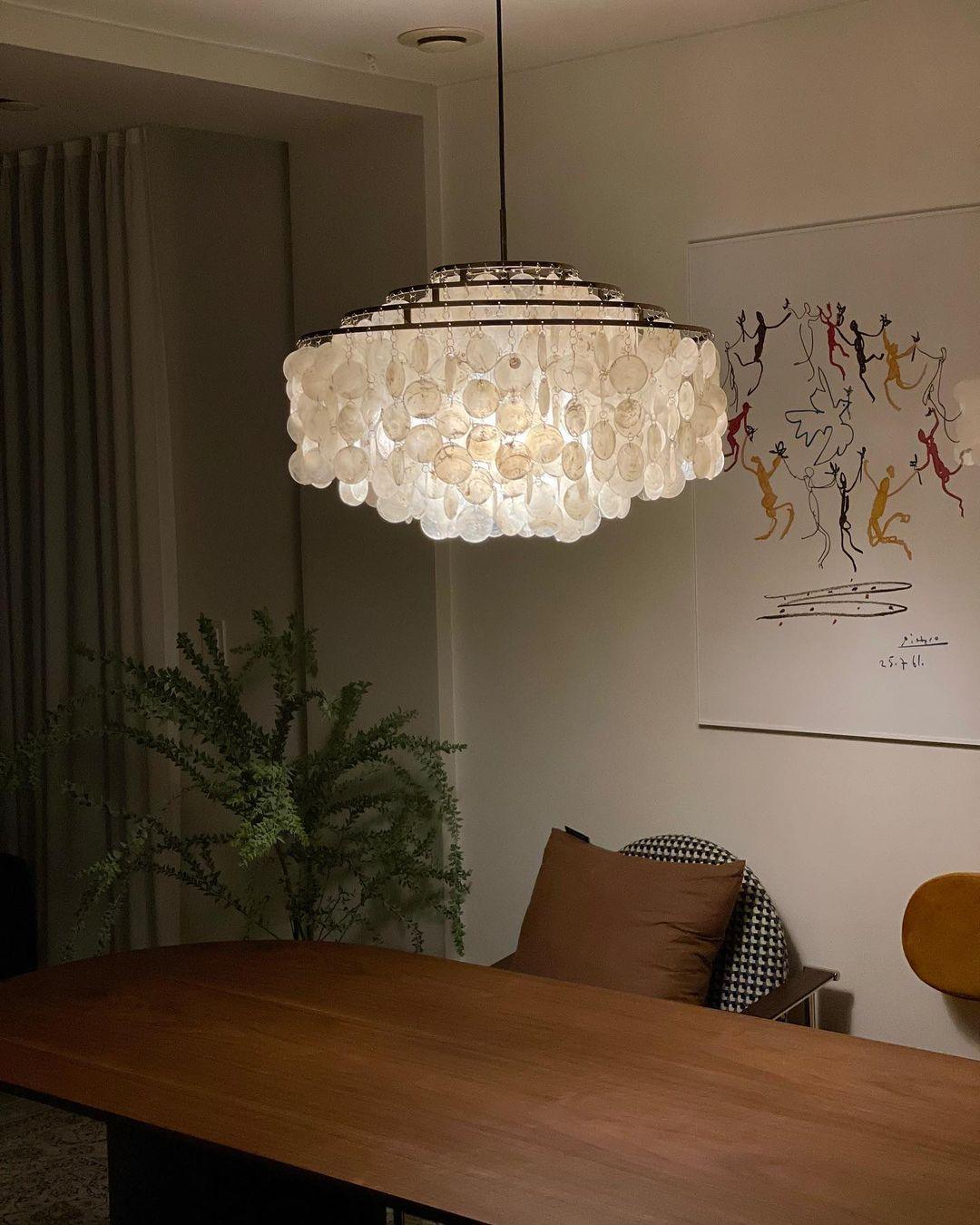 Rivena Pendant Lamp Round Shell Ring