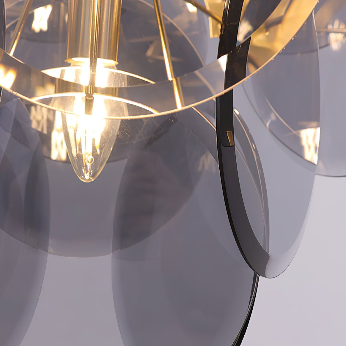 Bryndis Chandelier Amber Glass Tiered Circles