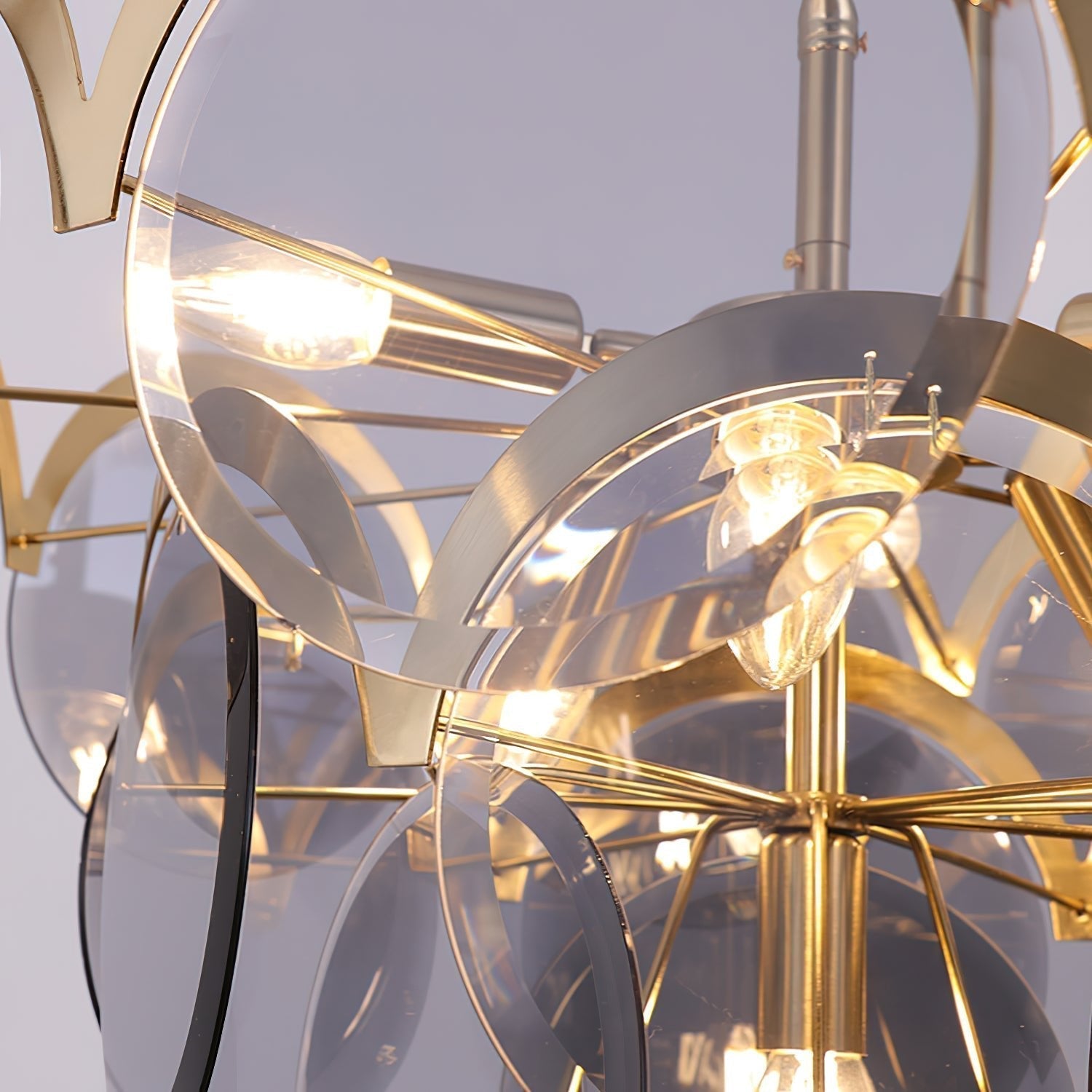 Bryndis Chandelier Amber Glass Tiered Circles