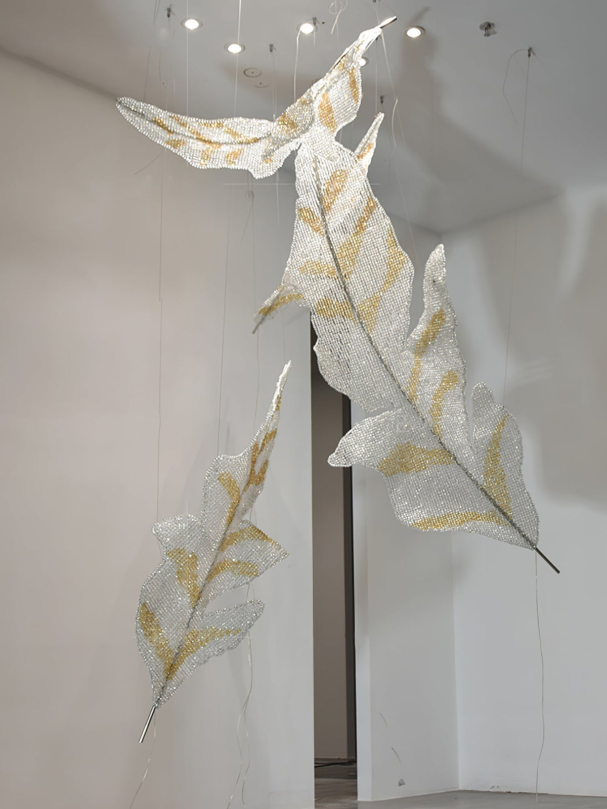 Velinine Individual Creativity Falling Leaves Glass Chandelier