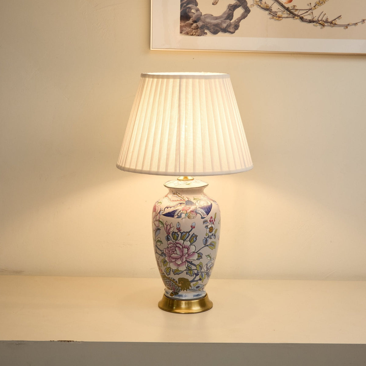 Famille Rose Ceramic Table Lamp