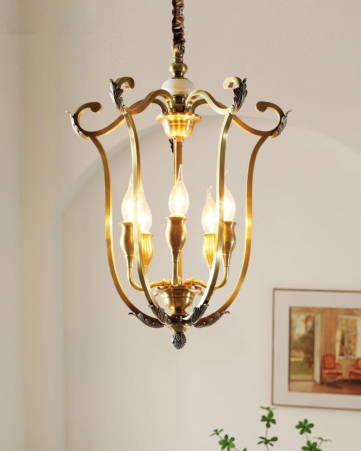 Niroxa Chandelier Gold Lantern Frame