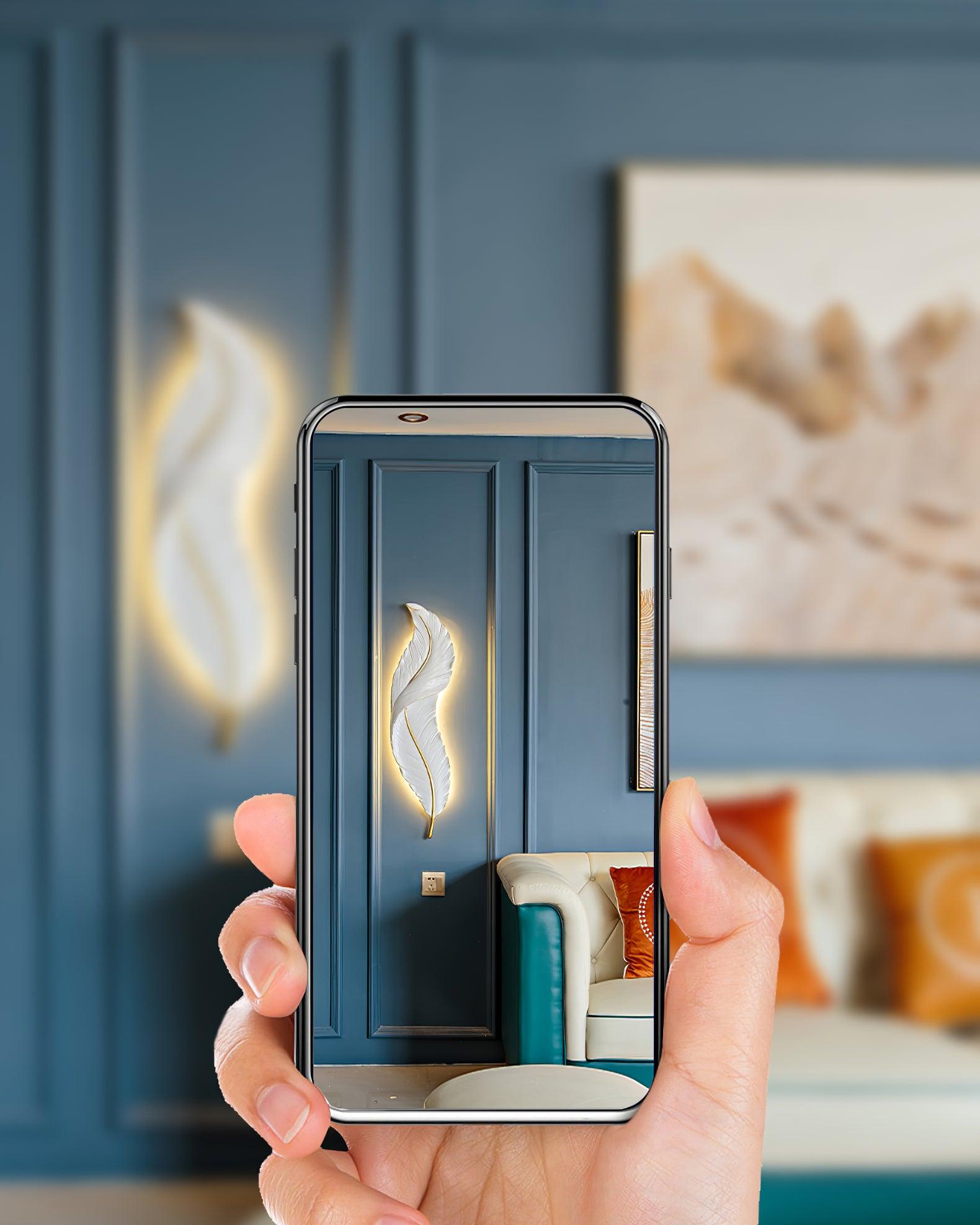 Arvess Individual Creativity Feather Resin Wall Lamp