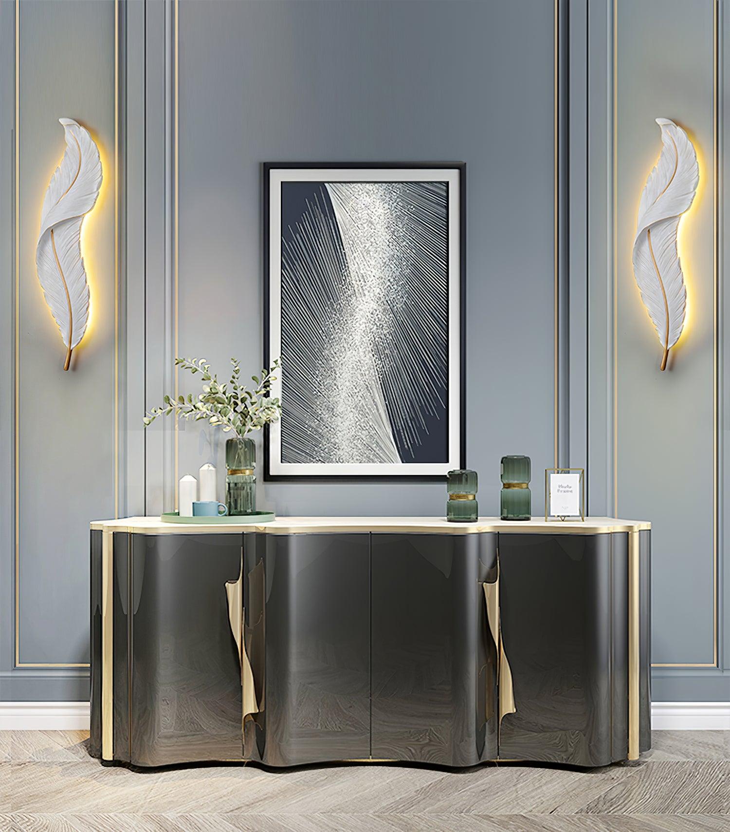 Arvess Individual Creativity Feather Resin Wall Lamp