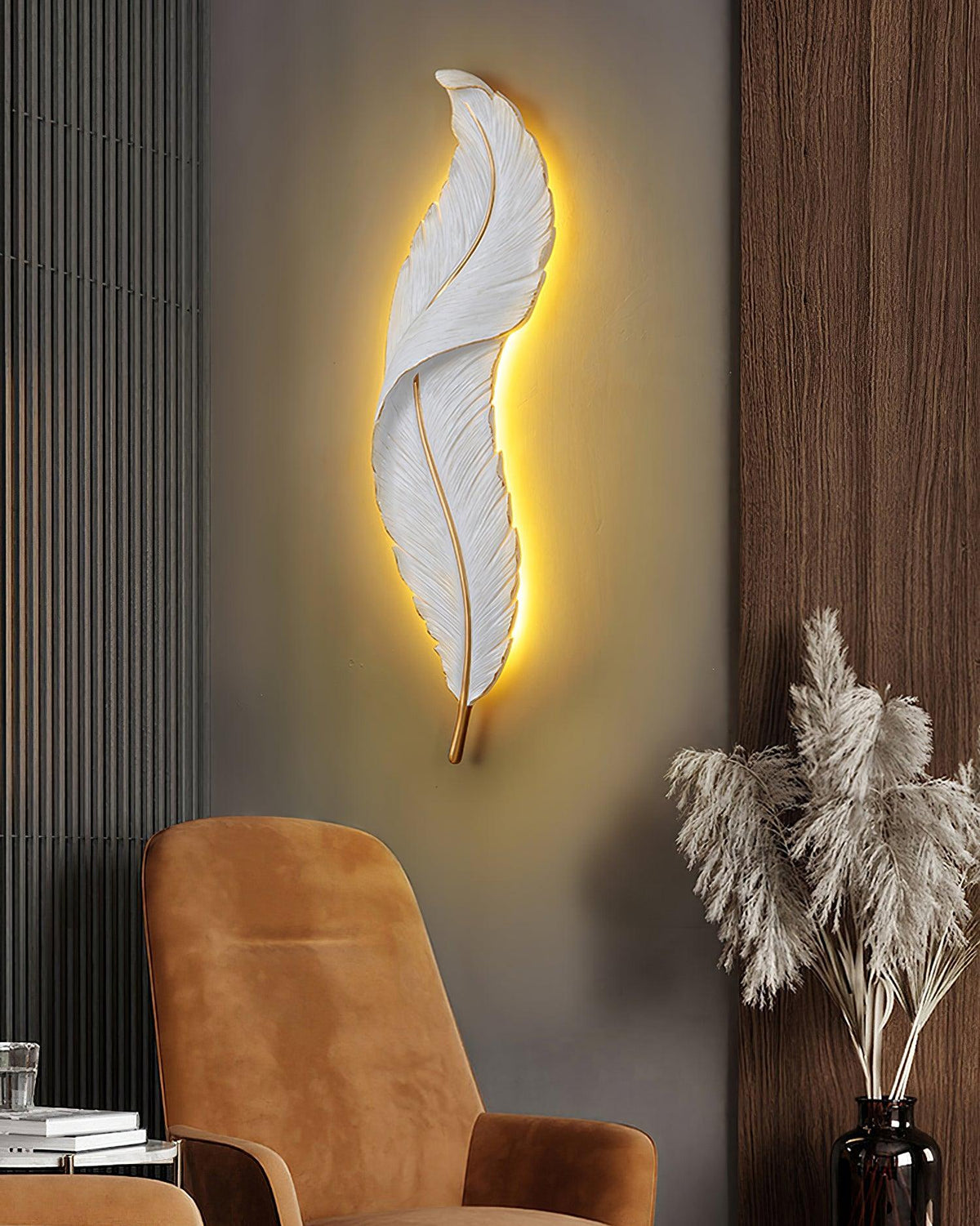 Arvess Individual Creativity Feather Resin Wall Lamp